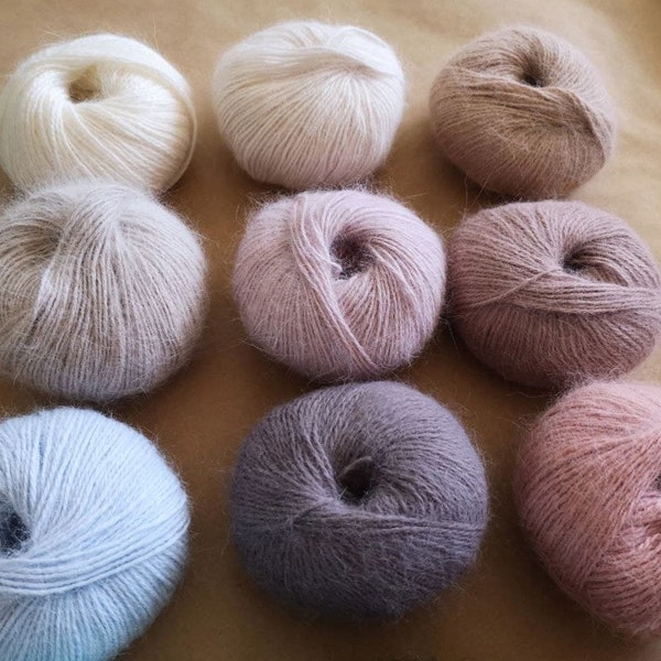 Angora Yarn French Angora yarn for knitting Fluffy Cozy Soft Warn yarn skein 25 g