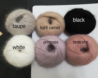 French Angora Yarn Angora yarn for knitting Fluffy Cozy Soft Warn yarn skein 25 g