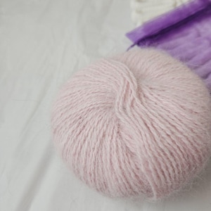 Angora Yarn, Rabbit yarn, Pink angora yarn, fluffy yarn, 250 g