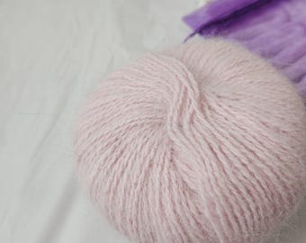 Angora Yarn, Rabbit yarn, Pink angora yarn, fluffy yarn, 250 g