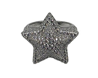 Anillo de estrella de plata 925 con circonitas (tallas 7-10)