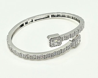 Brazalete baguette plateado