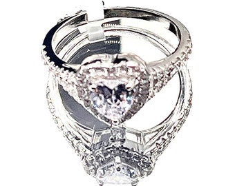 Anillo de corazón de plata