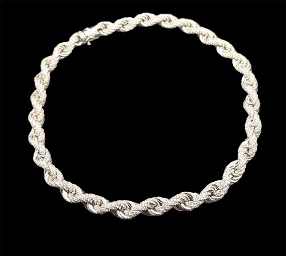 Silver  Diamond Dust Rope Chain