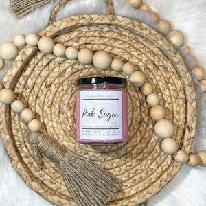 Pink Sugar Candle | Pink Sugar Soy Blend Candle | Pink Candle | Pink Sugar | Cotton Candy Candle | Feminine Candle | Perfume Candle
