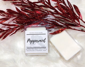 Peppermint Wax Melts | Christmas Wax Melts | Soy Blend Wax Melts | Candy Cane Wax Melts | Wax Melts | Winter Wax Melts |