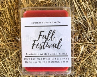 Ceras fundidas con mezcla de soja del Festival de Otoño / Manzana Macintosh, clavo, cítricos