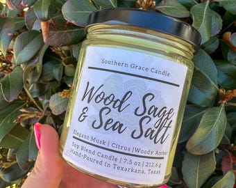 Wood Sage & Sea Salt Soy Blend Candle