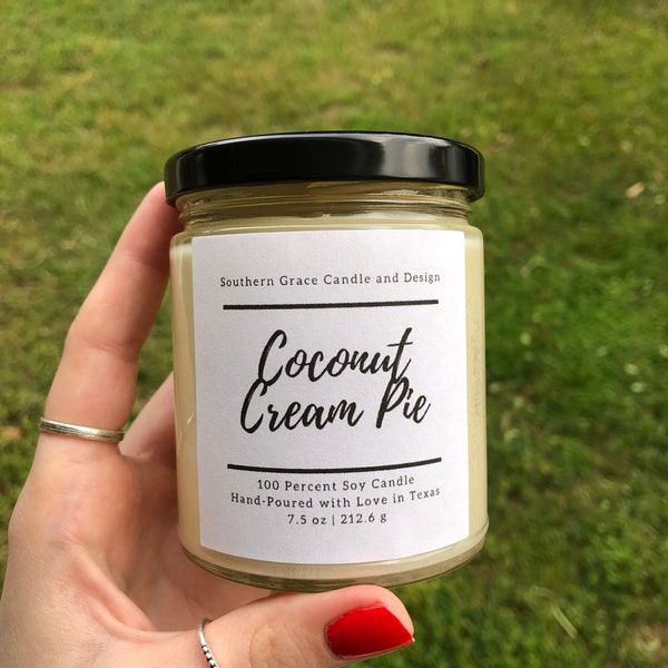 Coconut Cream Pie Soy Candle | Coconut Cream Pie Candle | Coconut Cream Pie | Coconut Candle | Coconut Soy Candle