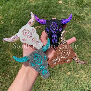 Glitter Bull Skull Car Freshie | Bull Skull Car Freshy | Bull Car Freshy | Bull Freshy | Skull Freshy | Skull Freshie | Freshie | Freshy