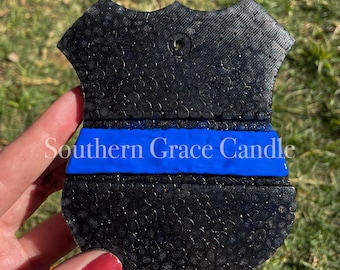 Thin Blue Line Badge Freshie | Badge Car Freshie | Badge Car Candle | Badge Car Scent | Cop Car Freshie | Cop Car Candle | Thin Blue Line