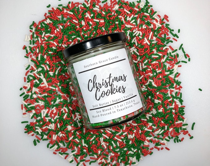 Christmas Cookies Soy Blend Candle | Christmas Candle | Soy Blend Candle |  Christmas Cookie Candle | | Holiday Candle | Sprinkle Candle |