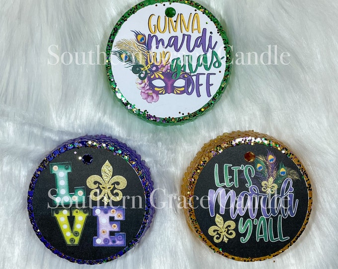 Mardi Gras Cardstock Car Freshies