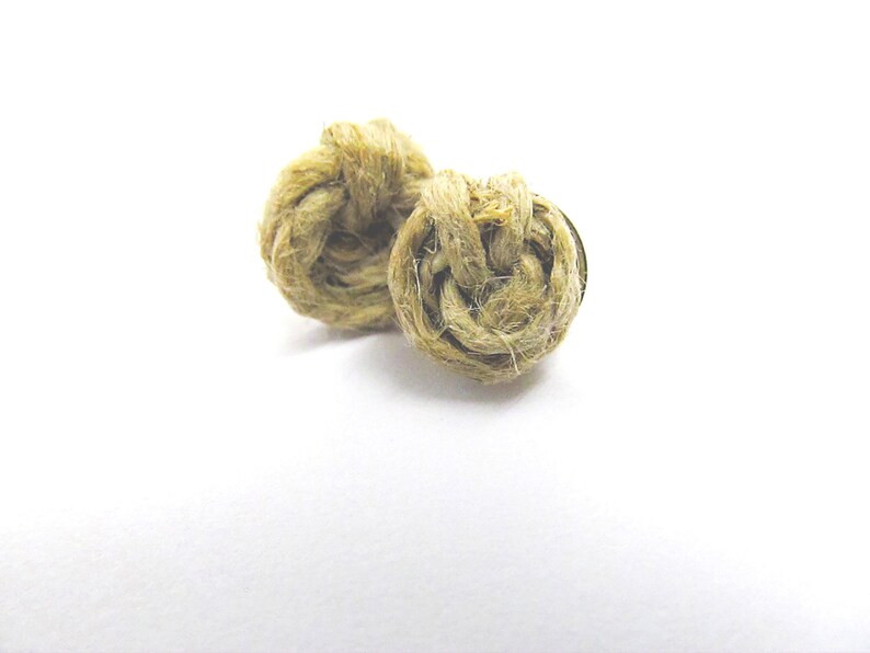 Jute Twine Rustic Stud Earrings image 0