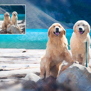 Dog Portraits, Dog photo to art, Pet portraits, Photo to art, Custom Portrait, Photo to painting