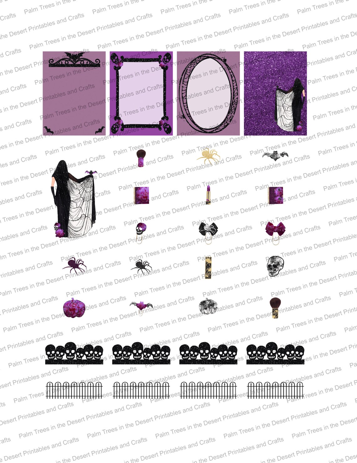 Purple Halloween- Printable Planner Stickers for Use With Erin Condren ...