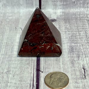 Red Jasper Pyramid Crystal Carving - Sacred Grounding, Vitality, Root Chakra Activation