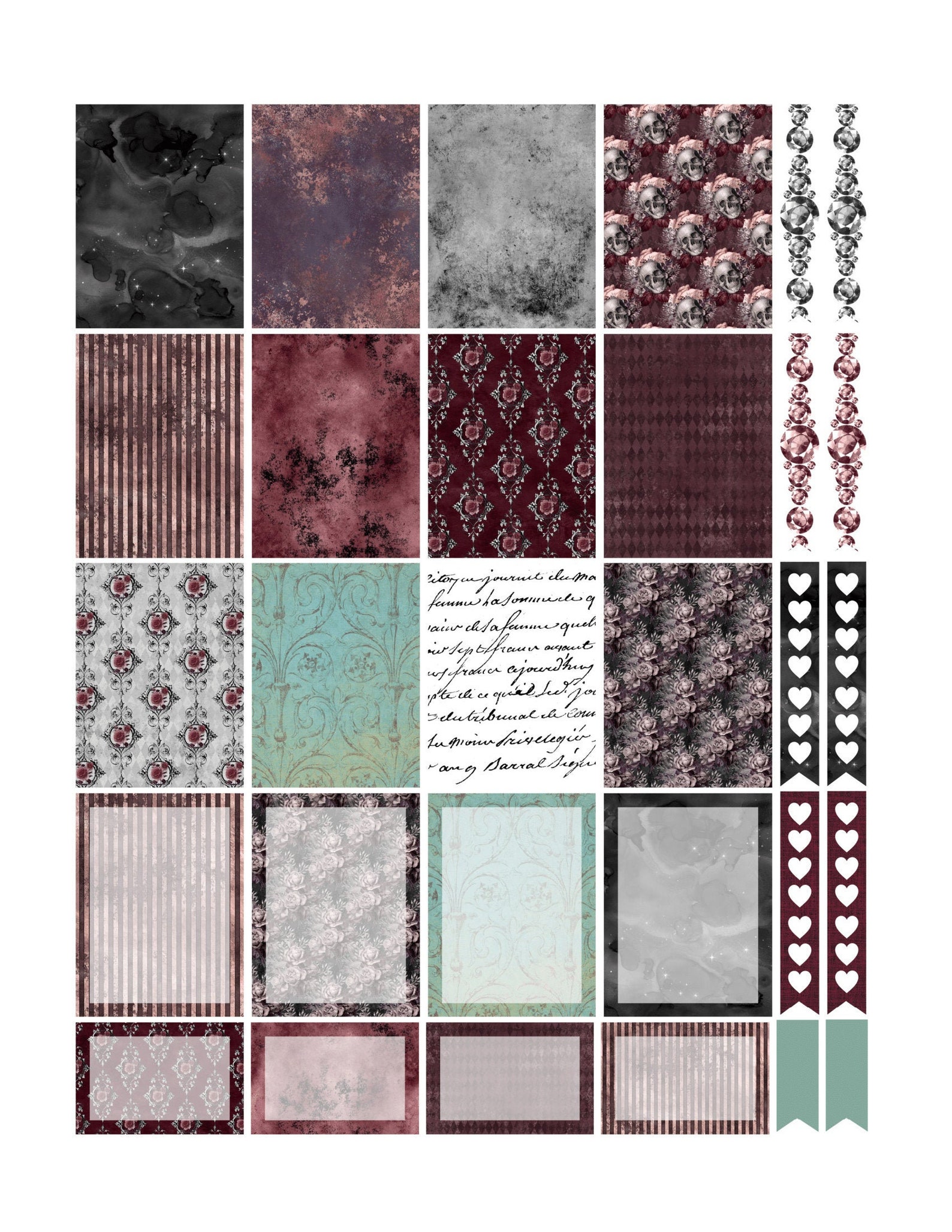 Printable Gothic Girly Planner Stickers - Etsy