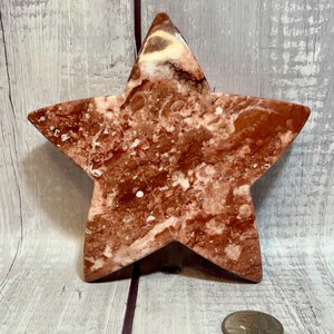 Red Jasper Star Crystal Carving - Sacred Grounding, Vitality, Root Chakra Activation