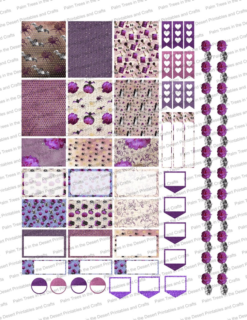 Purple Halloween- Printable Planner Stickers for Use With Erin Condren ...