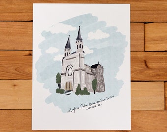 Church of Our Lady of Seven Sorrows | art prints | Verdun, Montreal | Poster | illustration | Florence MB