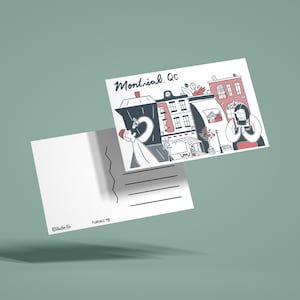 Carte postale | Montréal | Café | Illustration | Florence MB | illustreFlo | Verdun | Montreal, Québec