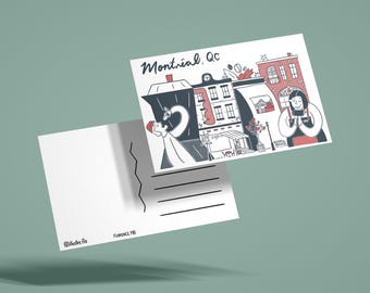 Postcard | Montreal | Cafe | Illustration | Florence MB | illustréFlo | Verdun | Montreal, Quebec