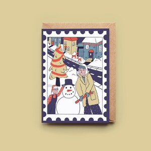 Scène d'hiver | Carte d'hiver | Carte de voeux | Sans texte | Illustration | Florence MB