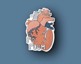 Heart sticker | Anatomical heart sticker | Montreal | Myocardium | Po-poum po-poum | Illustration | Florence MB