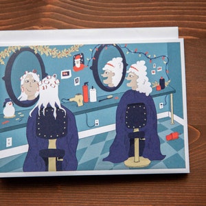 Salon de coiffure | Carte des fêtes | Carte de voeux | Sans texte | Illustration | Florence MB | IllustreFlo | Montréal | Québec