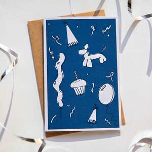 Ballons et confettis | Carte d'anniversaire| Carte de voeux | Illustration | Florence MB