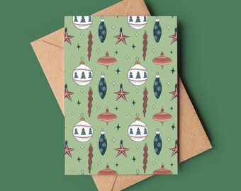 Christmas decorations | Holiday card | Greeting card | Without text | Illustration | Florence MB | IllustreFlo | Verdun | Quebec | hello