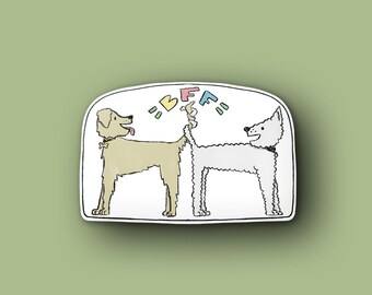 Doggo Sticker | Vinyl Sticker | Montreal | BFF Dogs | Golden Retriever | Illustration | Florence MB | IllustreFlo | Doodle Poodle