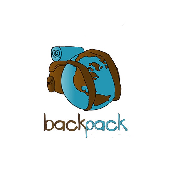 Travel Logotravel Agency Logo Backpack Logoglobe Logoglobe Etsy