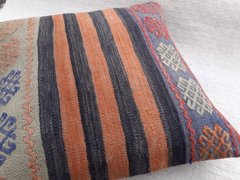 Turkish Pillow 20x20 inch Kilim Pillow Handmade Pillow Cushion Cover Vintage Pillow