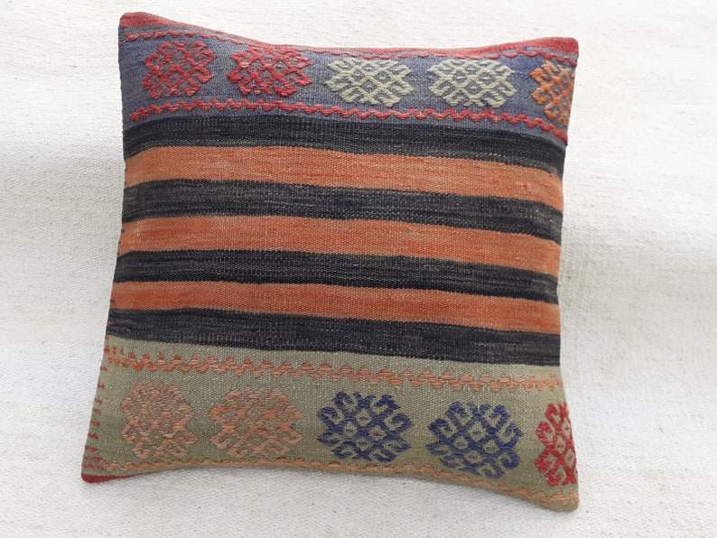 Turkish Pillow 20x20 inch Kilim Pillow Handmade Pillow Cushion Cover Vintage Pillow