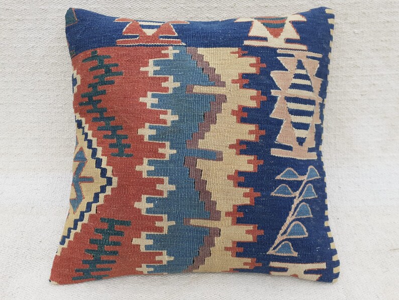 Turkish Pillow 20x20 inch Couch Pillow Kilim Pillow Handmade Pillow Kilim Pillow Turkish Kilim Cushion Cover Vintage Pillow Kilim Rug