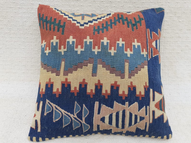 Turkish Pillow 20x20 inch Couch Pillow Kilim Pillow Handmade Pillow Kilim Pillow Turkish Kilim Cushion Cover Vintage Pillow Kilim Rug