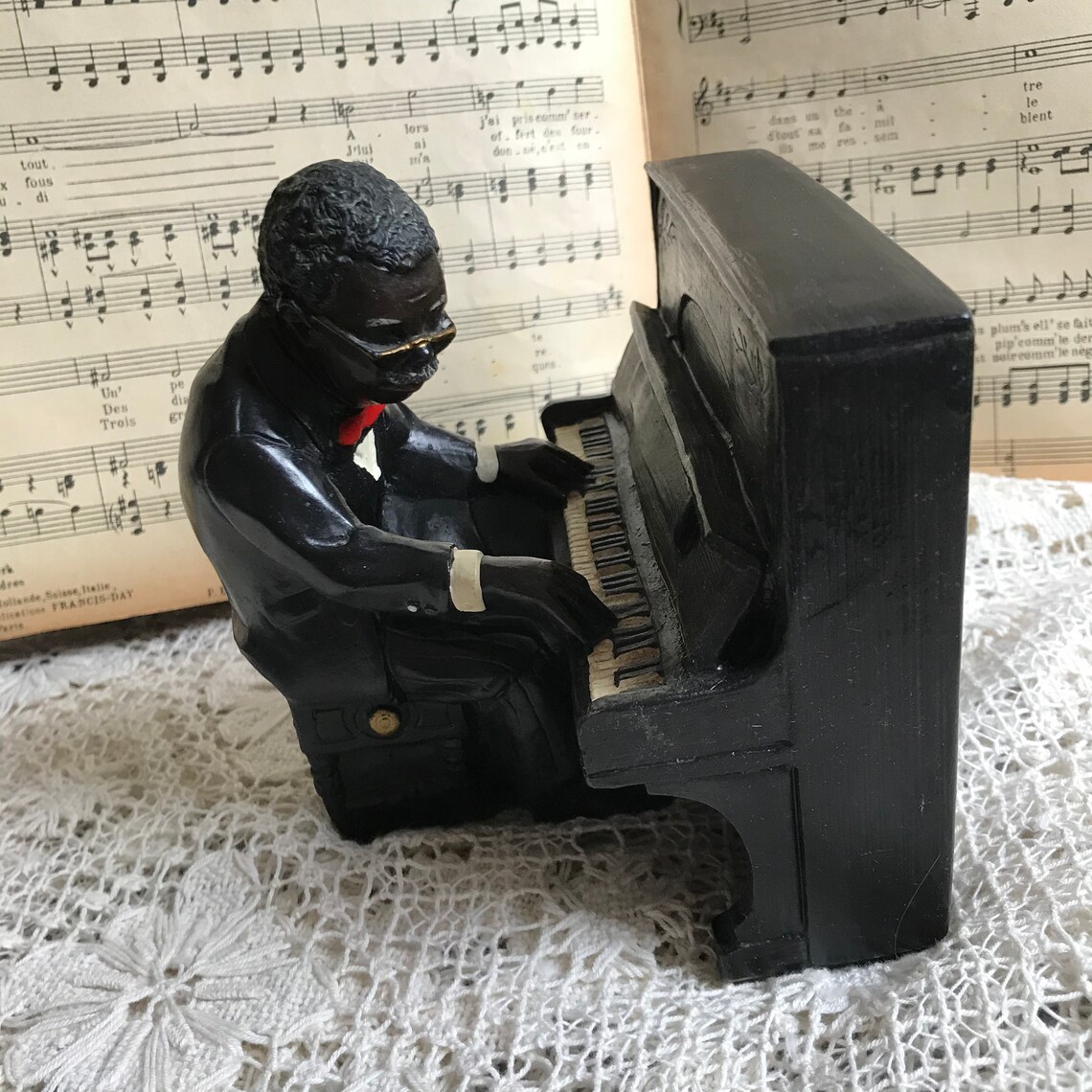 Enesco Al dat Jazz Musical Beeldje Piano Player Music Box Etsy