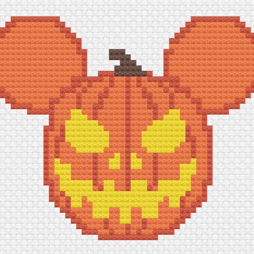 Cross Stitch Pattern Disney Halloween Cross Stitch Mickey Etsy