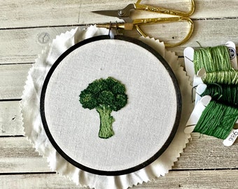 broccoli, vegetables, embroidery vegetables, PDF Pattern ONLY, Embroidery Pattern, cottagecore