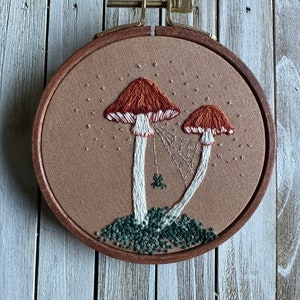 toadstools, spiderweb, mushrooms PDF Pattern ONLY, Embroidery Pattern, cottagecore