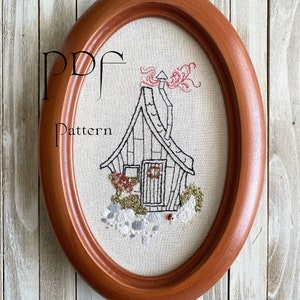 Chicken Coop, Hen House, PDF Pattern ONLY, Embroidery Pattern, chickens, fox, hand embroidery, cottagecore