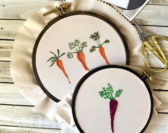 carrots, embroidery carrots, PDF Pattern ONLY, Embroidery Pattern, cottagecore