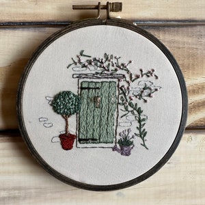 Rose Cottage embroidery, cottagecore, cozycore, PDF Pattern, Embroidery Pattern ONLY, cozy, hand embroidery, cottage core