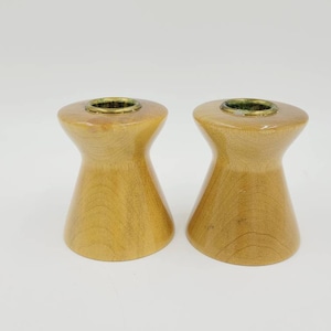 Vintage Mid Century Modern Myrtlewood Candlestick Candle Holders Oregon