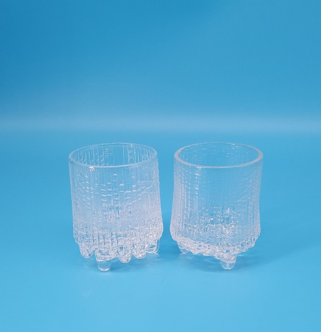 Vintage MCM Iittala Ultima Thule Footed Shot Glasses Cordial Dram by