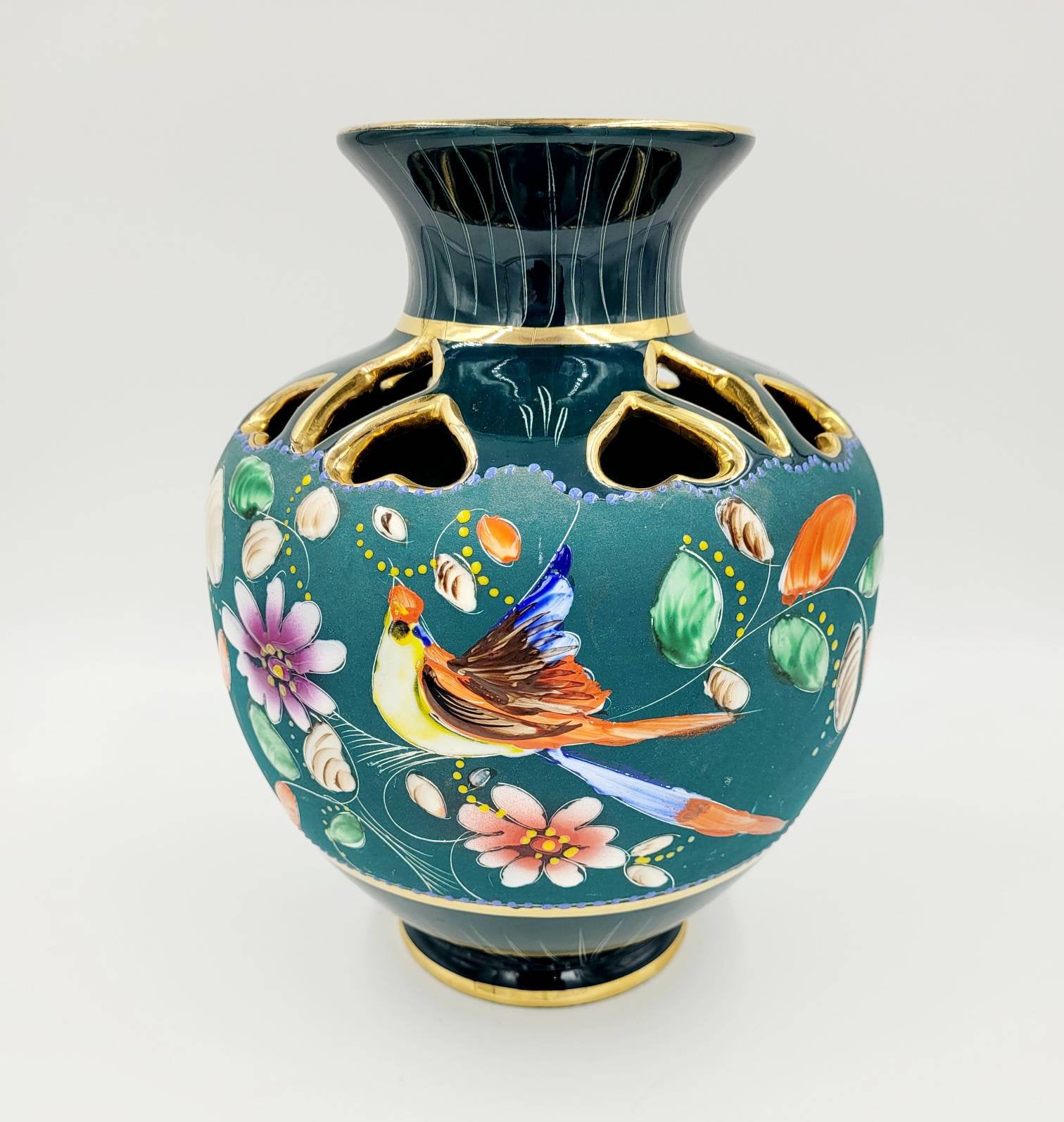 Vintage Hand Painted Enamel Vase by M Depose Hubert Bequet Quaregnon  Belgium 1950s Home Decor - Etsy