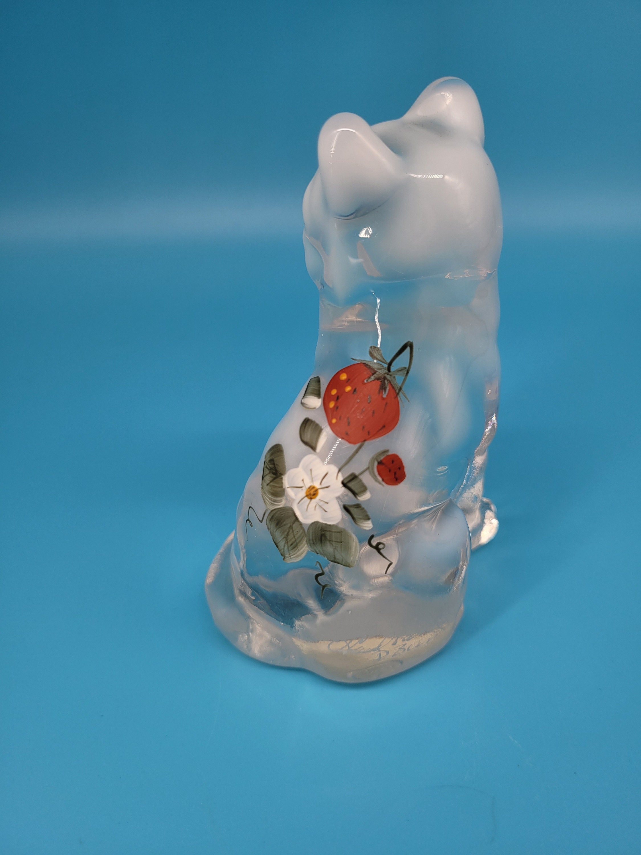 【希少品】FENTON CAT フェントン ガラス 置物　ワインレッド Fenton Signed Rare Red and Orange Slag Glass Alley Cat | eBay
