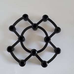 Vintage Mid Century Modern Kronborg Design Denmark Spider Thin Tapered Candelabra 12 Holes Candle Holder Home Decor